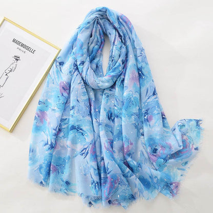 Women's Rose Bronzing Scarf - Versatile Cotton Linen Wrap for Every Occasion - Buy Center