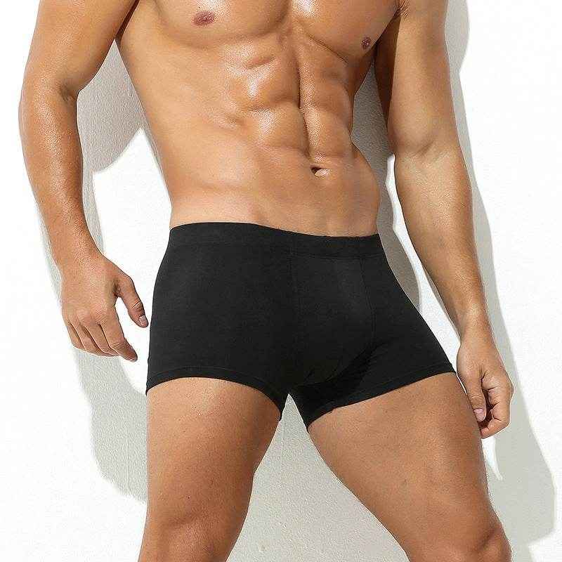 Men's Low Waist Boxers - Breathable Modal Underwear in Trendy Colors