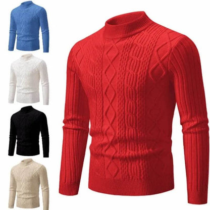 2023 Men's Winter Sweaters - Solid O-Neck Knitted Pullover, Warm & Slim Fit - Buy Center