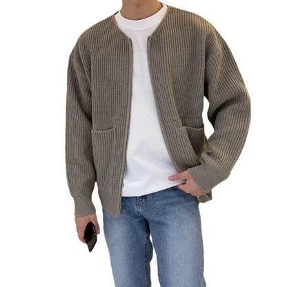 Men's Slim-Fit Cardigan Zipper Sweater - Casual Autumn & Winter Top - Buy Center