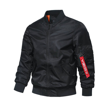 LANE JT Men's MA1 Pilot Jacket - Solid Color Casual Versatile Outerwear - Buy Center