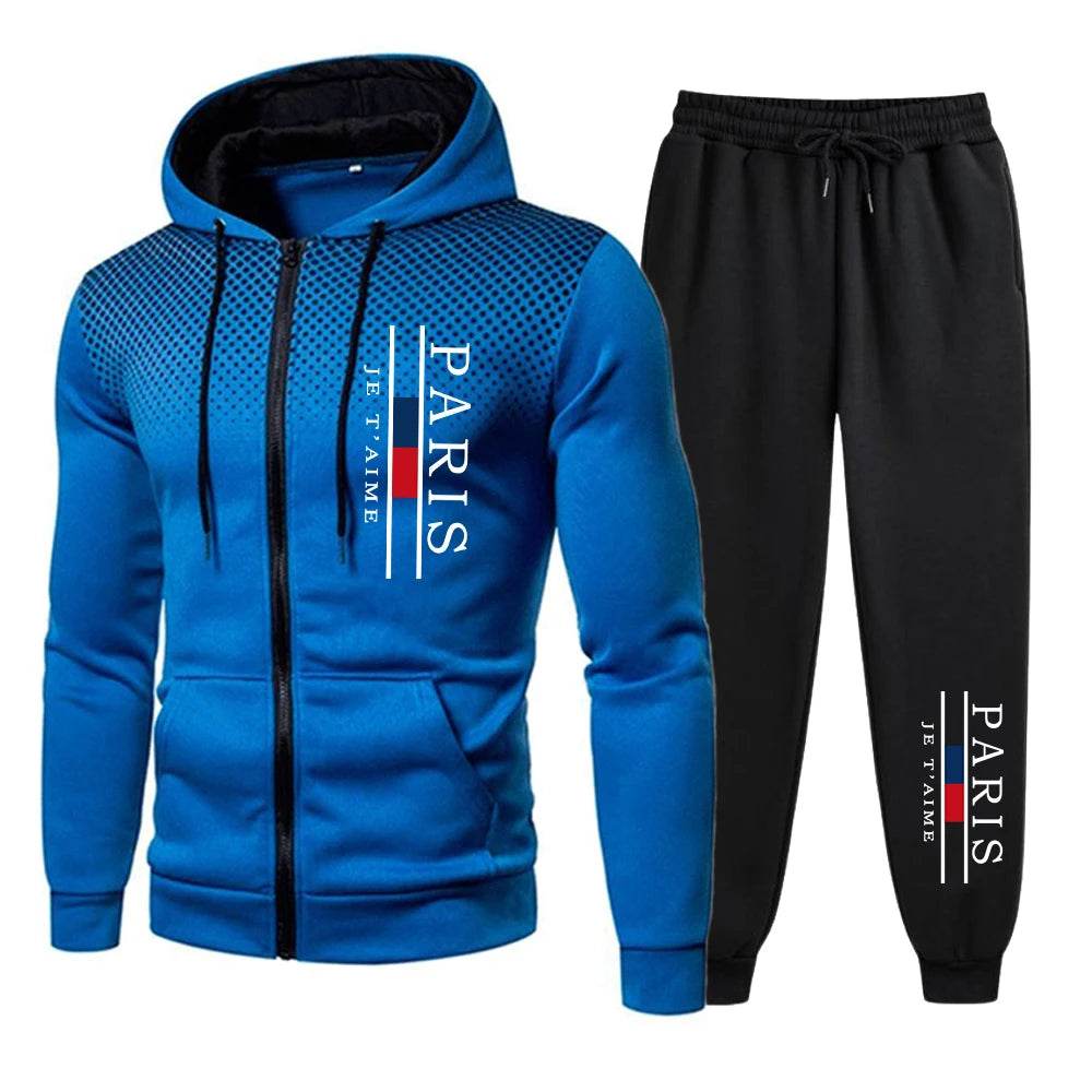 Men's Casual Fashion Tracksuit - Zipper Jacket & Jogging Pants Set - Buy Center