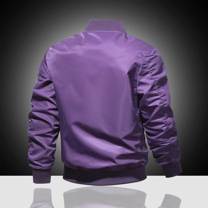LANE JT Men's MA1 Pilot Jacket - Solid Color Casual Versatile Outerwear - Buy Center