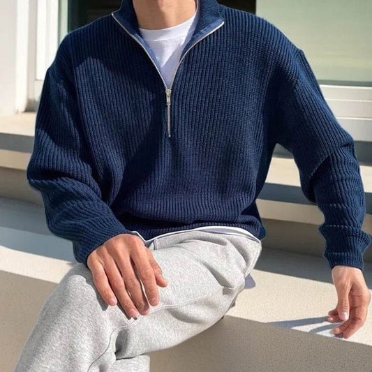 American Fashion Korean Style Half Zipper Sweater - Versatile and Casual - Buy Center