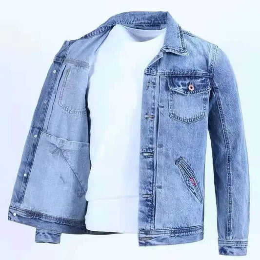 MIHIAR Men's Denim Jacket - Casual Blue Button Pocket, Autumn Style - Buy Center