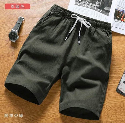 Asyabuykal Men's Slim Fit Knee Length Shorts - Cotton Linen, Breathable Summer Wear - Buy Center