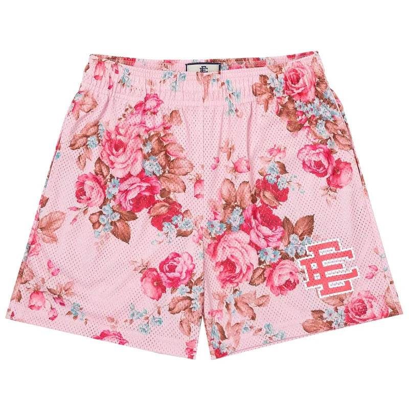 Eric Emanuel Men's Floral Printed Mesh Shorts - 2025 Summer Gym Style - Buy Center