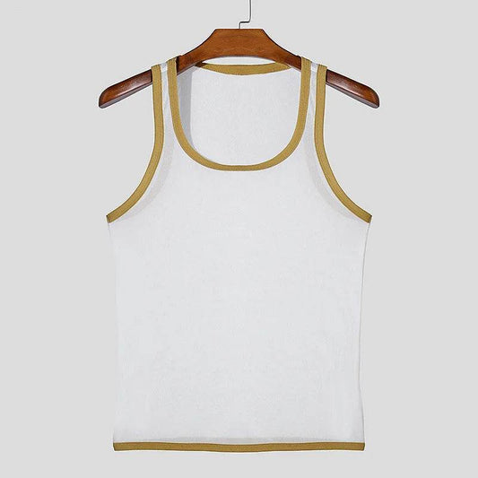 Men’s Summer Mesh Tank Top - Casual U Neck Sleeveless Vest for Clubwear - Buy Center