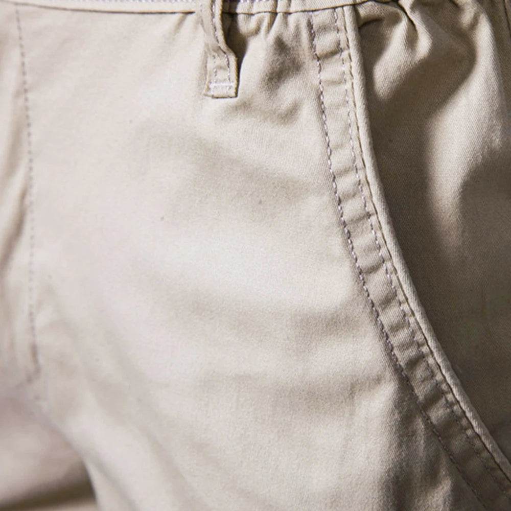 FANWEILIN Men's 100% Cotton Summer Cargo Shorts - Casual Bermuda Style - Buy Center
