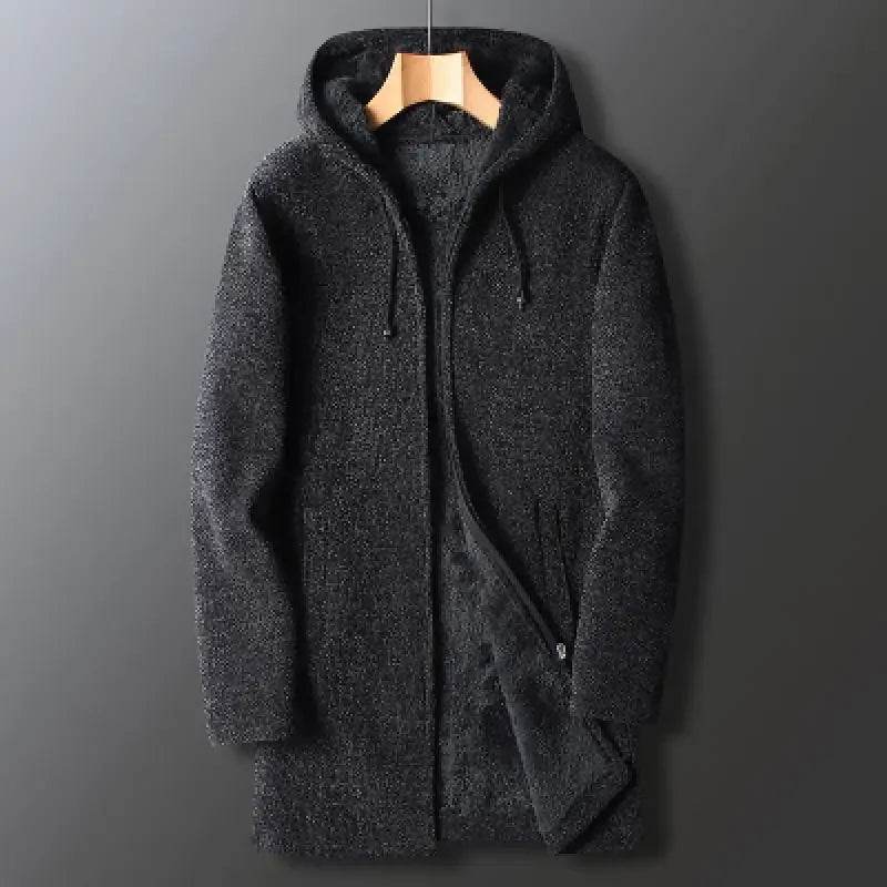 FAVOCENT Men's Winter Fleece Cardigan - Slim Fit Hooded Jacket - Buy Center