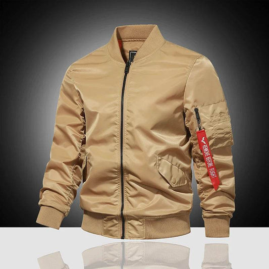 LANE JT Men's MA1 Pilot Jacket - Solid Color Casual Versatile Outerwear - Buy Center
