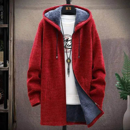 FAVOCENT Men's Winter Fleece Cardigan - Slim Fit Hooded Jacket - Buy Center