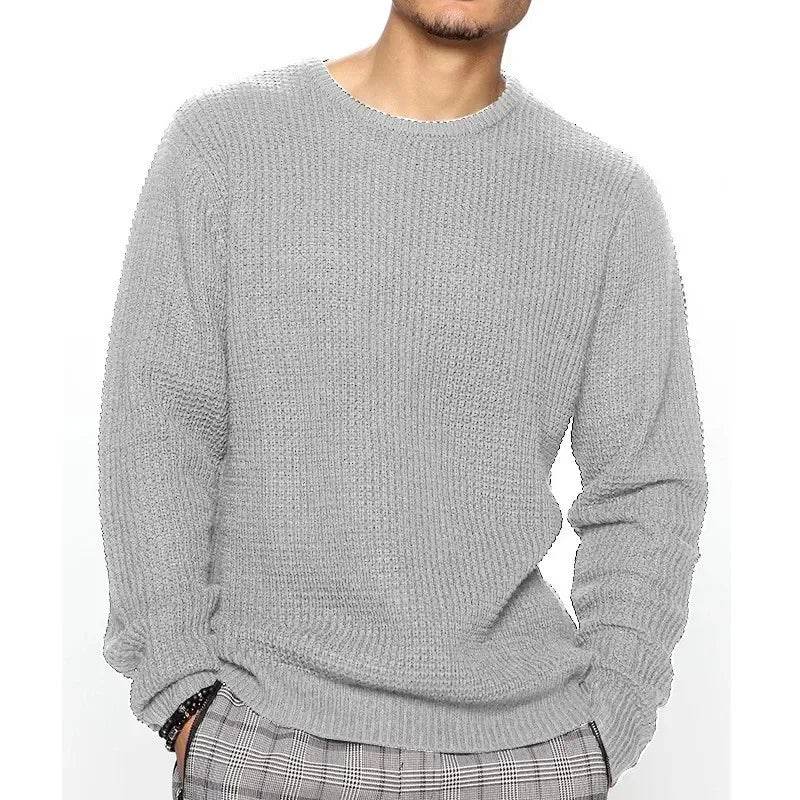 Btsukimi Men's Knitted Sweater - Casual Round Neck Pullover for Autumn - Buy Center