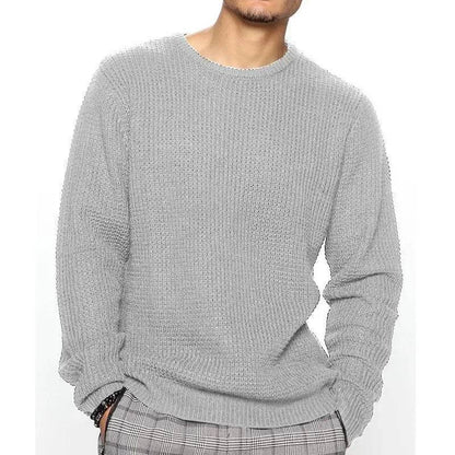 Btsukimi Men's Knitted Sweater - Casual Round Neck Pullover for Autumn - Buy Center