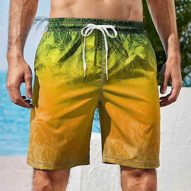 Colorful 3D Printed Beach Shorts for Men - Casual Summer Swim Trunks - Buy Center