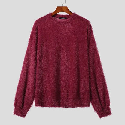 INCERUN Mens Casual Pullover - Korean Style Solid Long Sleeve Sweater - Buy Center
