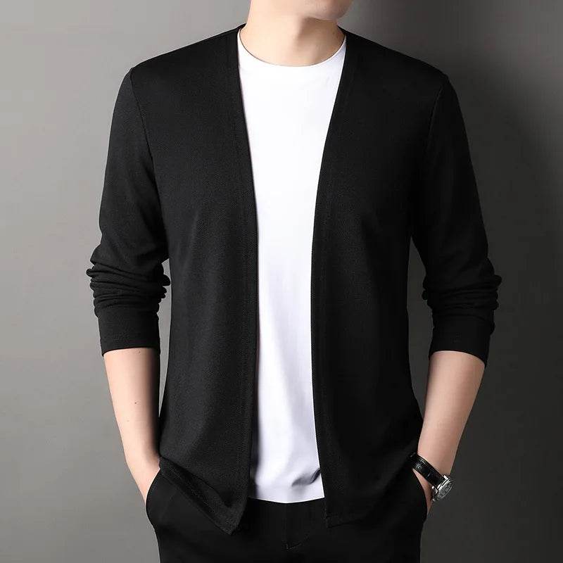 FAVOCENT Men's Knit Cardigan - Slim Fit Solid Color Casual Sweater - Buy Center