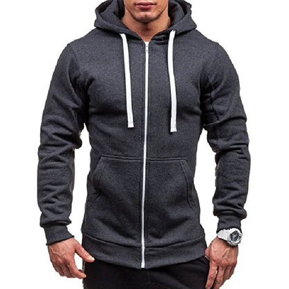 King Billion Men's Casual Zip Hooded Sweatshirt - Solid Colour Jacket - Buy Center