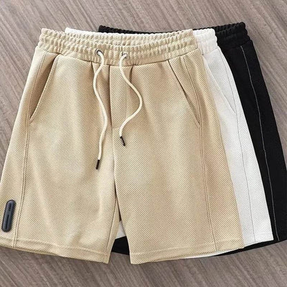 Bakorobaty Men's Summer Waffle Y2K Shorts - Casual Drawstring Bermuda - Buy Center