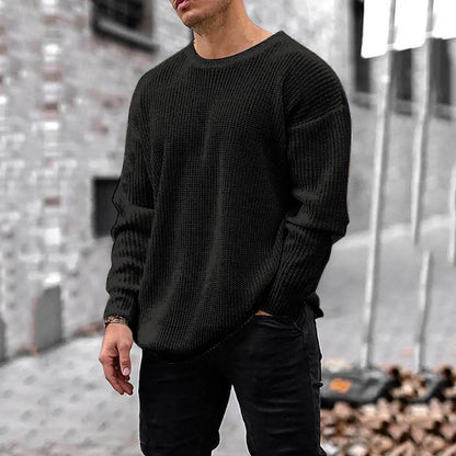Eillysevens Men's Casual Pullover Sweater - Autumn Winter Solid Cotton - Buy Center