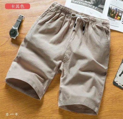 Asyabuykal Men's Slim Fit Knee Length Shorts - Cotton Linen, Breathable Summer Wear - Buy Center