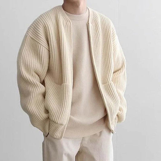 Men's Slim-Fit Cardigan Zipper Sweater - Casual Autumn & Winter Top - Buy Center