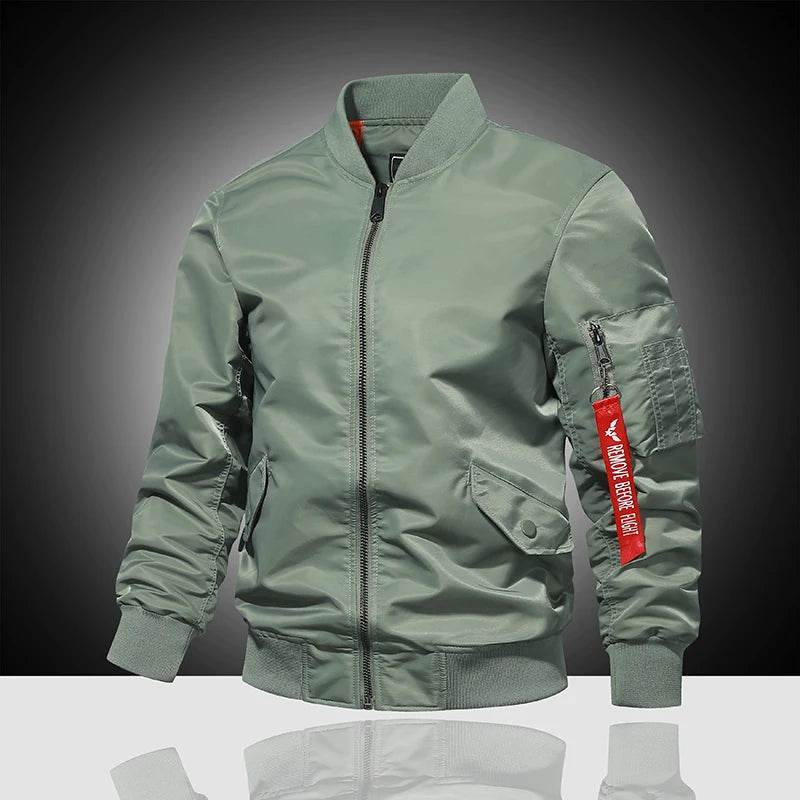 LANE JT Men's MA1 Pilot Jacket - Solid Color Casual Versatile Outerwear - Buy Center