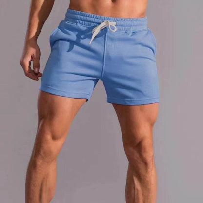 Men's Cotton Sports Shorts - Gray Running Training Three-Quarter Pants - Buy Center