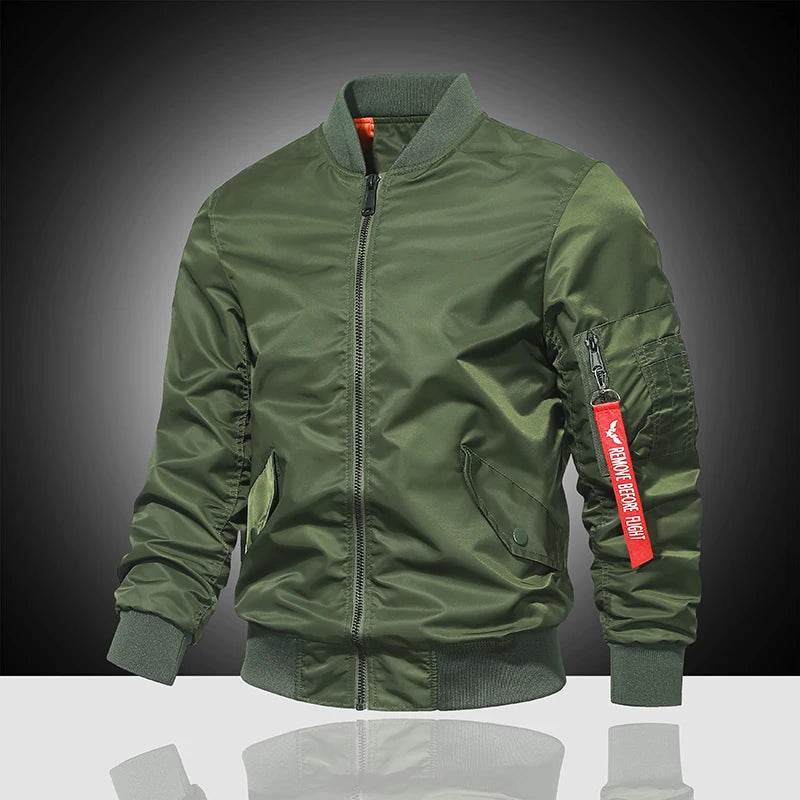 LANE JT Men's MA1 Pilot Jacket - Solid Color Casual Versatile Outerwear - Buy Center
