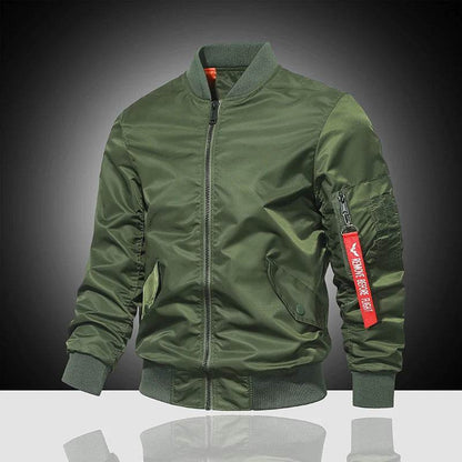 LANE JT Men's MA1 Pilot Jacket - Solid Color Casual Versatile Outerwear - Buy Center
