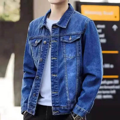 MIHIAR Men's Denim Jacket - Casual Blue Button Pocket, Autumn Style - Buy Center