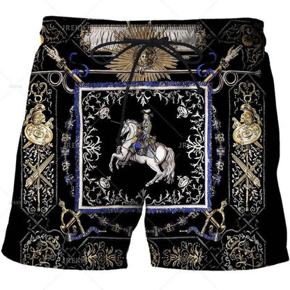 Luxurious 3D Printed Men’s Board Shorts - Hip Hop Beachwear for Summer - Buy Center