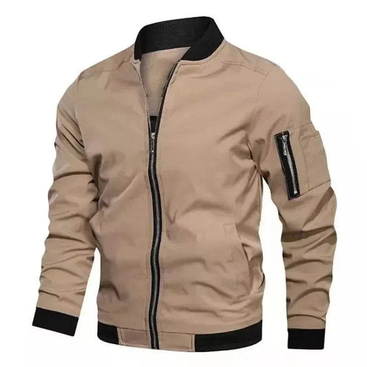Men's Casual Windproof Jacket - Autumn Baseball Coat with Zipper Closure - Buy Center