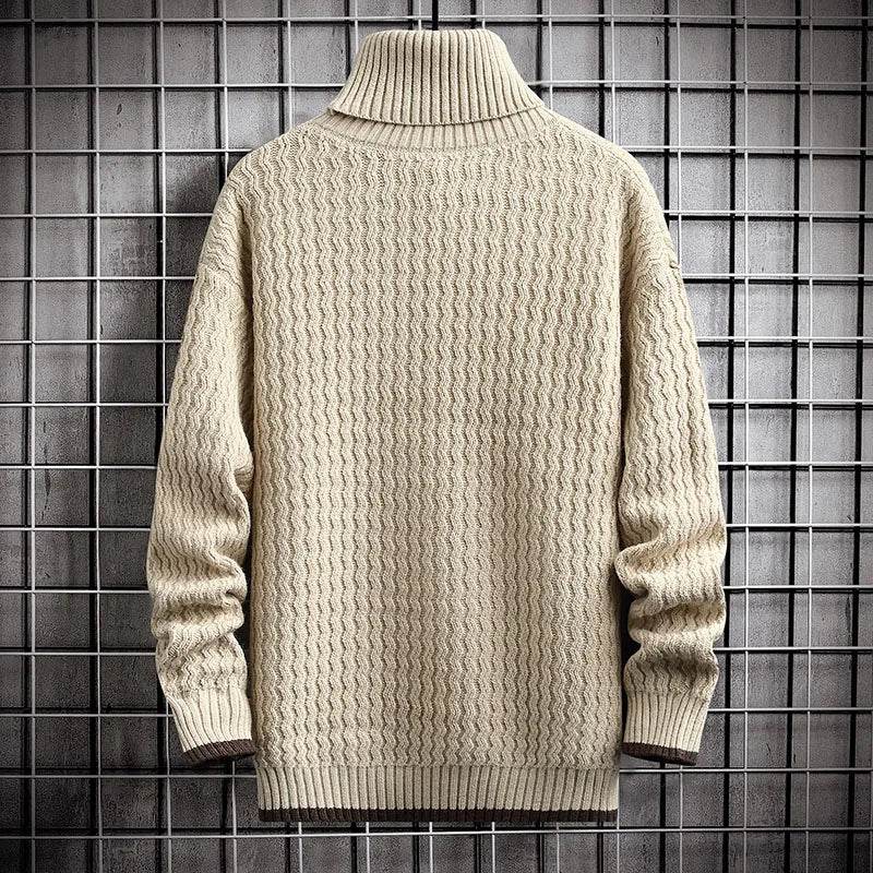 4XL-M Winter Mens Turtleneck Sweater Trend Thick Bottoming Sweater Men Solid Color Casual Jumper Sweater Male Warm Pullovers - Buy Center