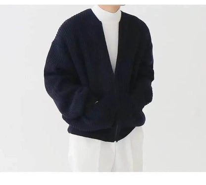 Men's Slim-Fit Cardigan Zipper Sweater - Casual Autumn & Winter Top - Buy Center