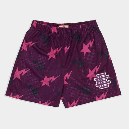 Eric Emanuel Men's Floral Printed Mesh Shorts - 2025 Summer Gym Style - Buy Center
