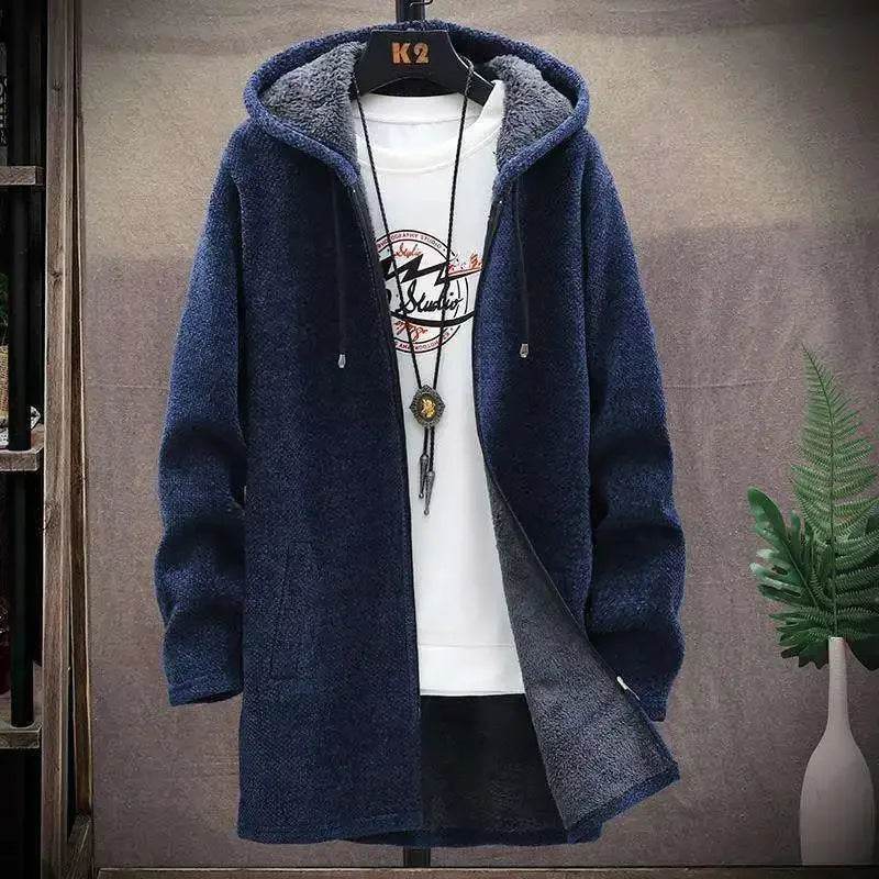 FAVOCENT Men's Winter Fleece Cardigan - Slim Fit Hooded Jacket - Buy Center