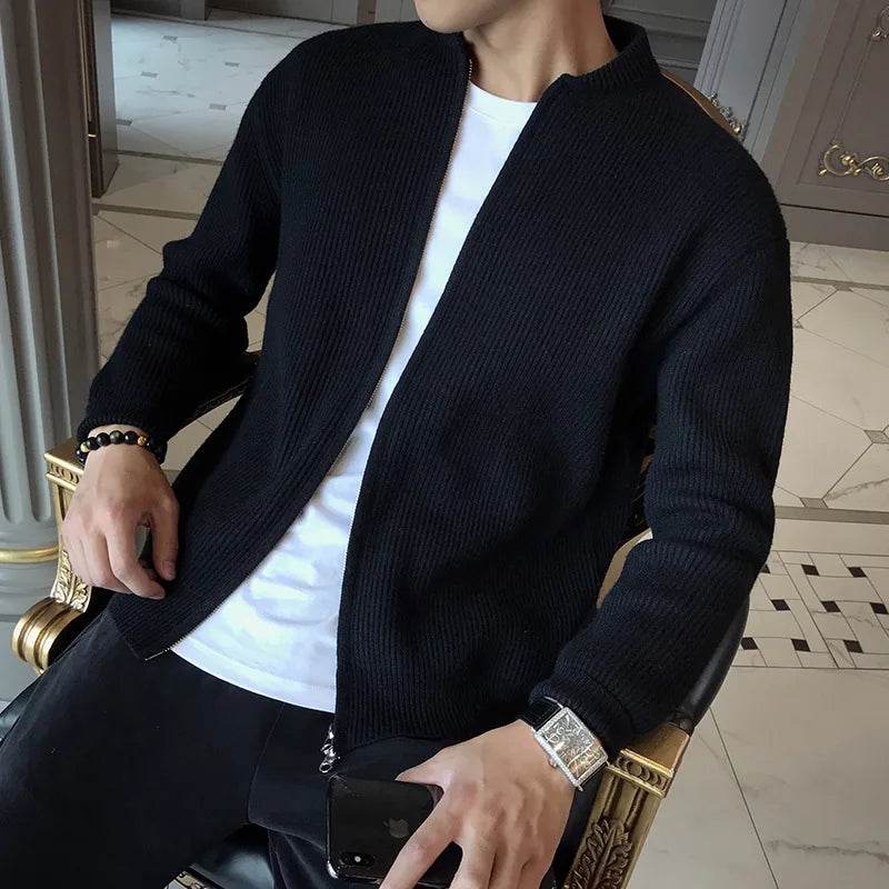 WQAFVG Men's Thick V-Neck Knitted Cardigan - Casual Autumn Winter Style - Buy Center