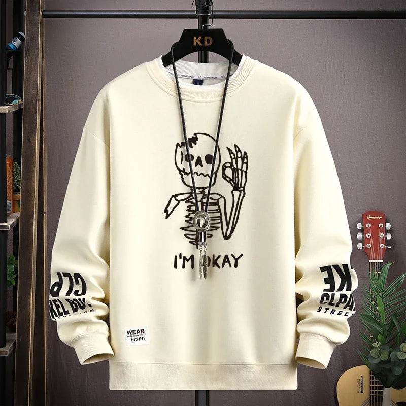 Cool Bear Print Mens Sweatshirt - Fashionable O-Neck Long Sleeve Top - Buy Center