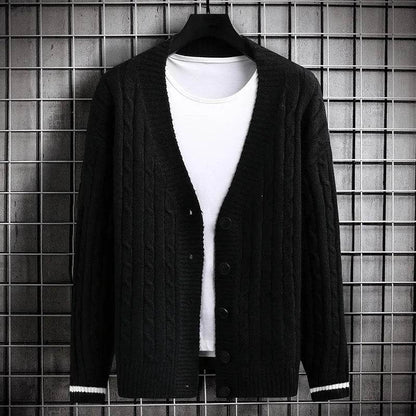 FAVOCENT Men's Slim Fit Cardigan - Casual Solid Color Sweater for Autumn - Buy Center