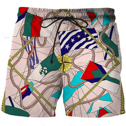 Luxurious 3D Printed Men’s Board Shorts - Hip Hop Beachwear for Summer - Buy Center