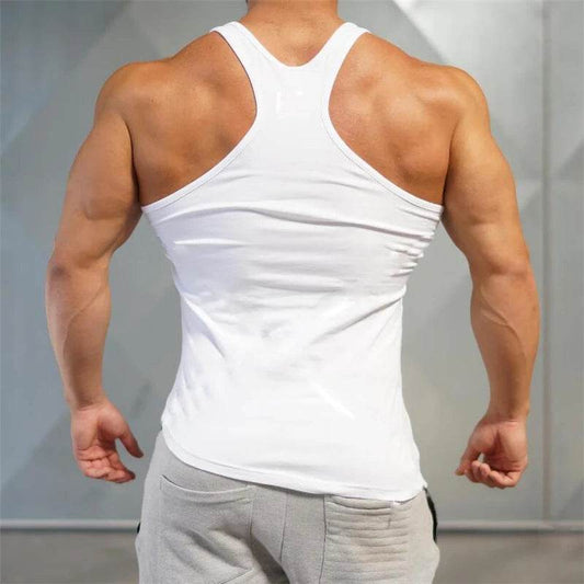 Muscleguys Men's Cotton Gym Tank Top - Breathable Irregular Hem Vest - Buy Center