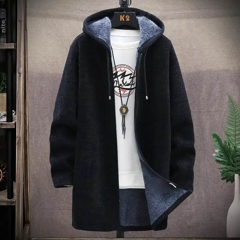 FAVOCENT Men's Winter Fleece Cardigan - Slim Fit Hooded Jacket - Buy Center