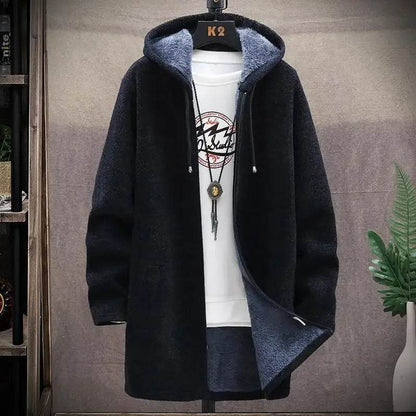 FAVOCENT Men's Winter Fleece Cardigan - Slim Fit Hooded Jacket - Buy Center
