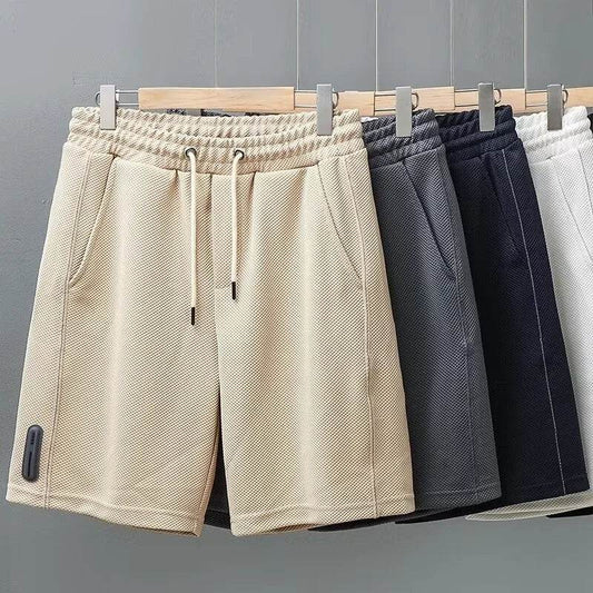 Bakorobaty Men's Summer Waffle Y2K Shorts - Casual Drawstring Bermuda - Buy Center