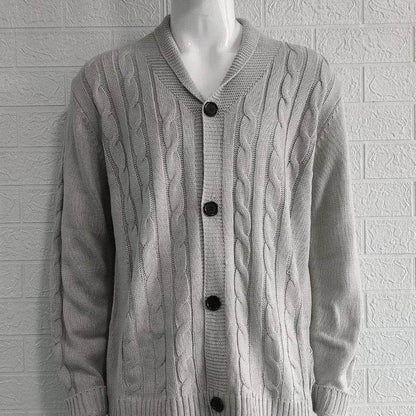 Kalenmos Men’s V-Neck Loose Sweater - Cozy Casual Cardigan for Autumn - Buy Center