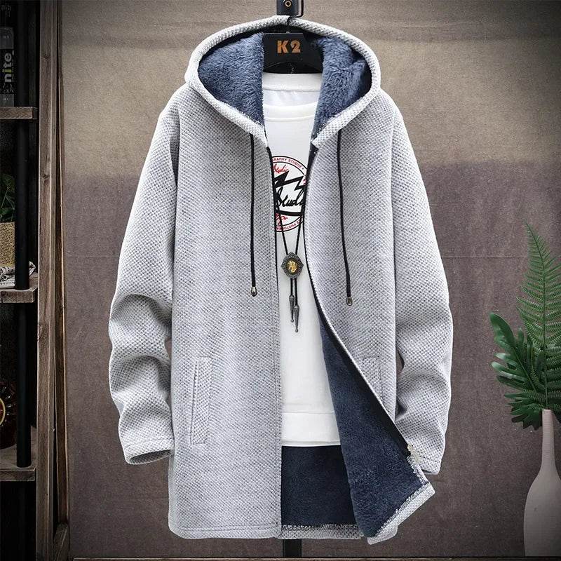 FAVOCENT Men's Winter Fleece Cardigan - Slim Fit Hooded Jacket - Buy Center