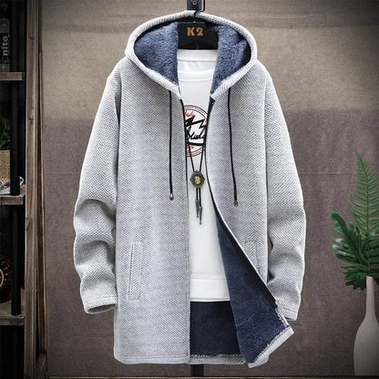 FAVOCENT Men's Winter Fleece Cardigan - Slim Fit Hooded Jacket - Buy Center