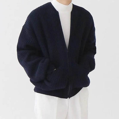 Men's Slim-Fit Cardigan Zipper Sweater - Casual Autumn & Winter Top - Buy Center