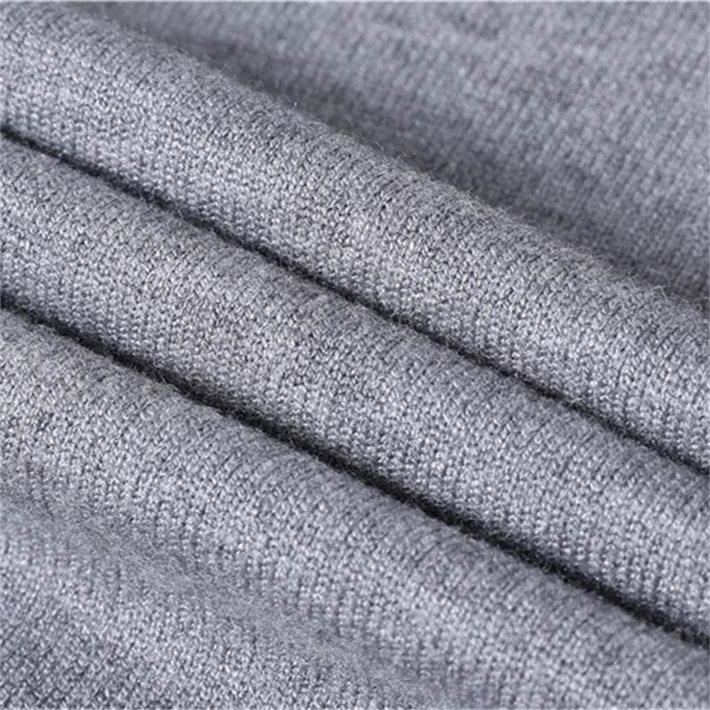 Men's Solid Color Pullover Sweater - High Neck Casual Knitwear - Buy Center